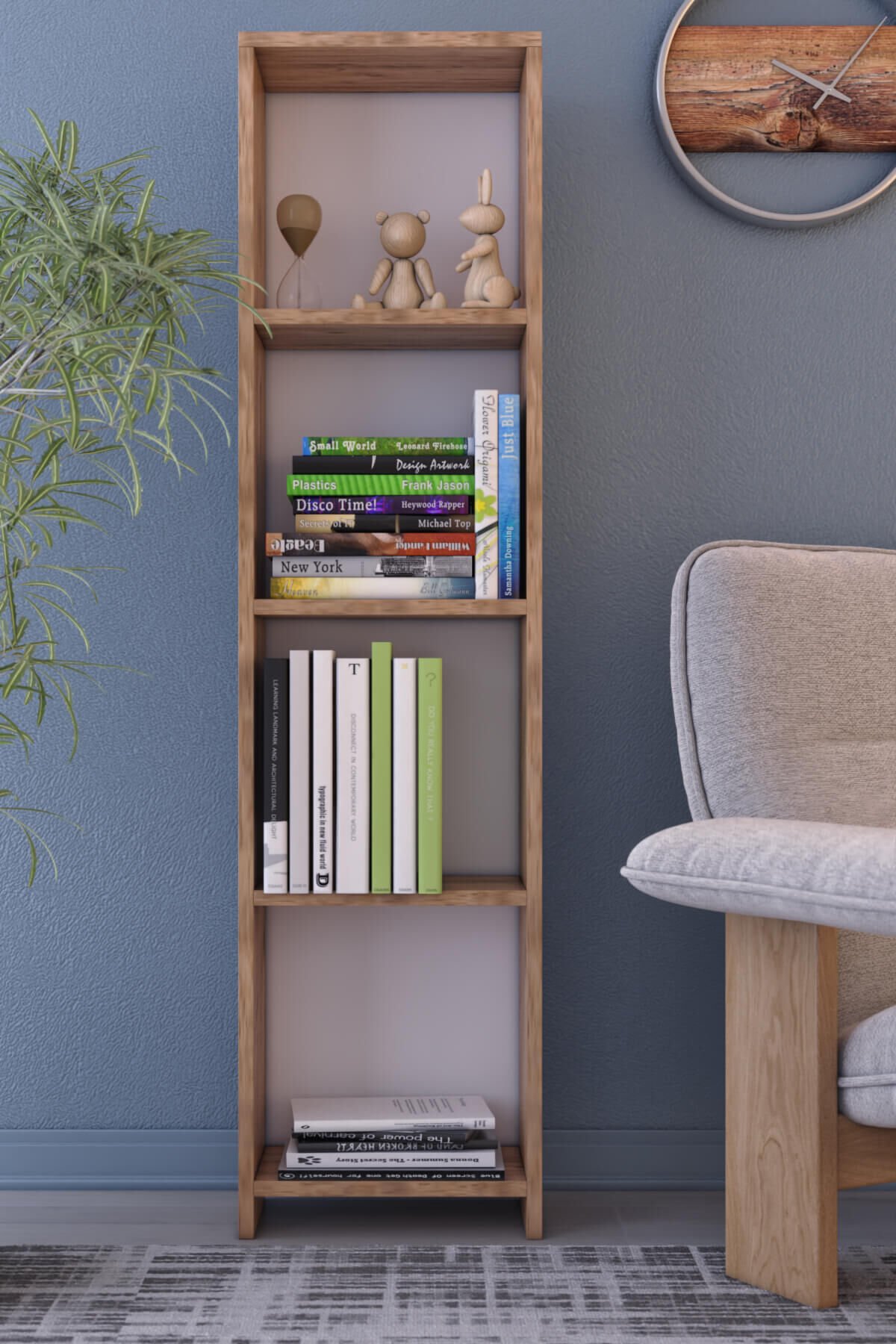 Gubimo Abete 4 Raflı Kitaplık / Atlantik Çam