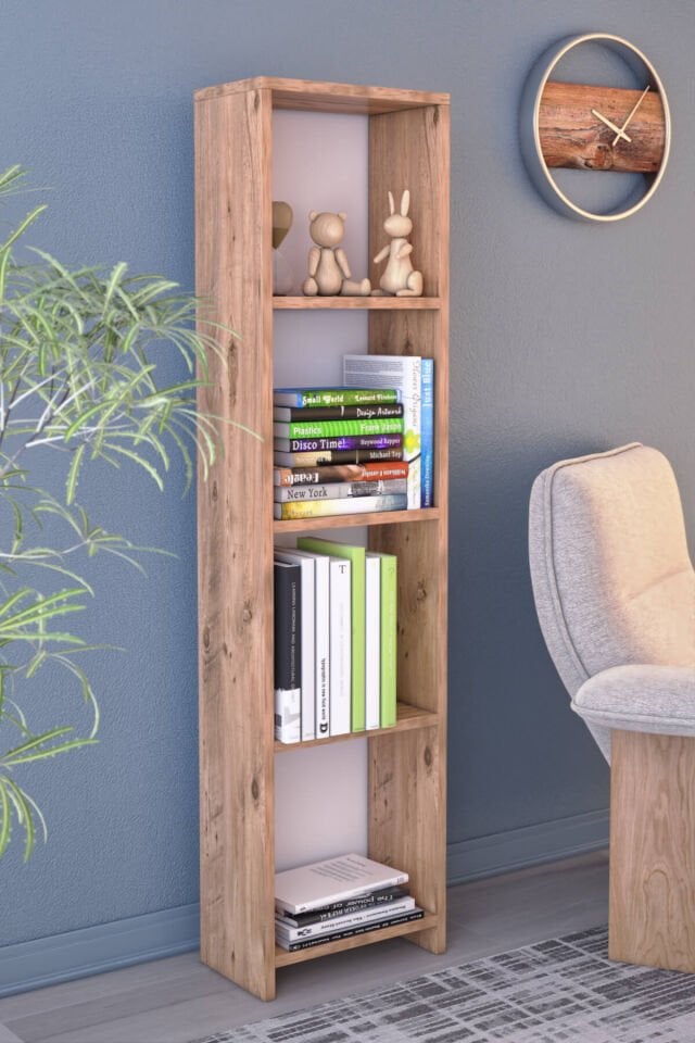Gubimo Abete 4 Raflı Kitaplık / Atlantik Çam