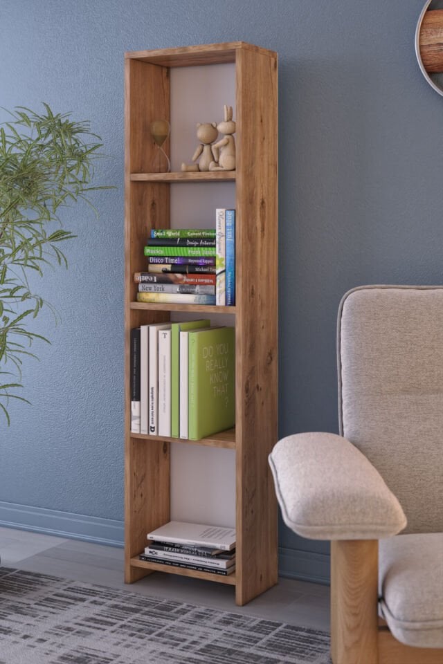 Gubimo Abete 4 Raflı Kitaplık / Atlantik Çam