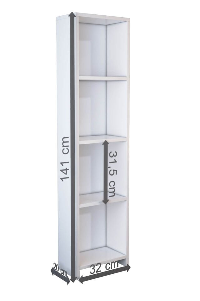 Gubimo Abete 4 Raflı Kitaplık / Atlantik Çam