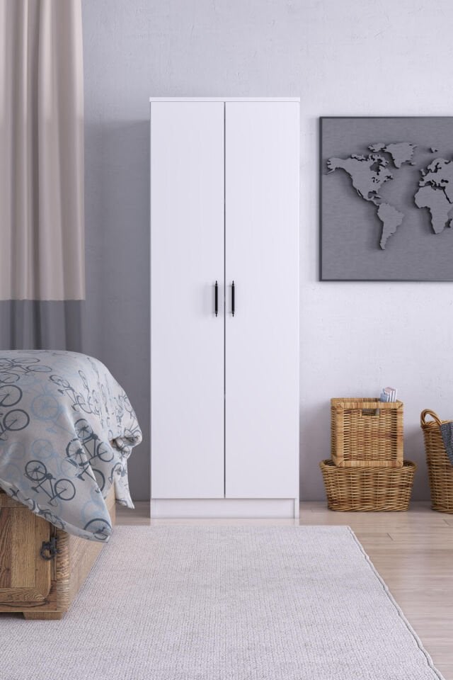 Gubimo71 – 2 Kapılı Gardırop Raflı Çok Amaçlı Dolap Beyaz