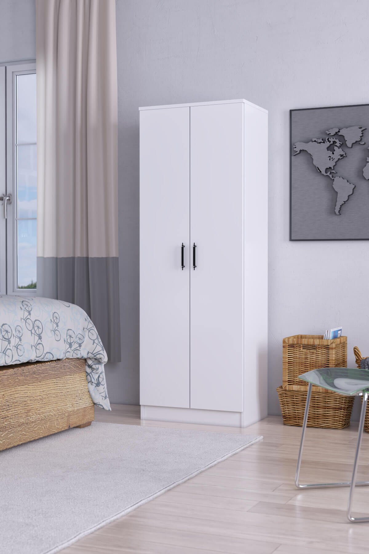 Gubimo Abete-2 Kapılı Gardırop/Beyaz
