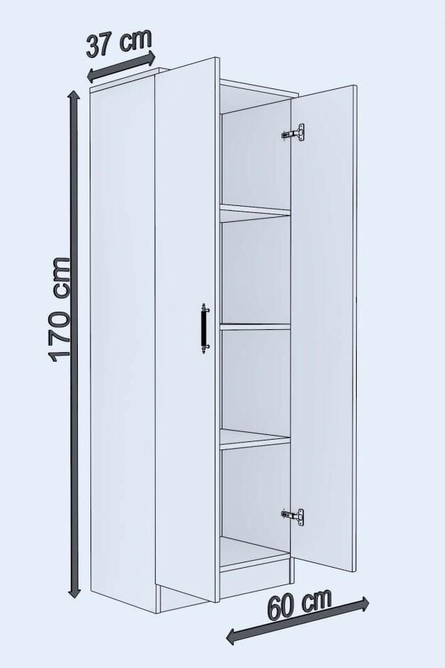 Gubimo Abete-2 Kapılı Gardırop/Beyaz