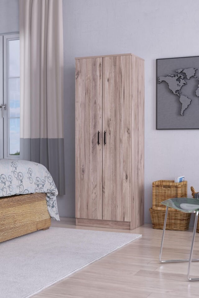 Gubimo73 – 2 Kapılı Gardırop Raflı Çok Amaçlı Dolap Atlantik Çam