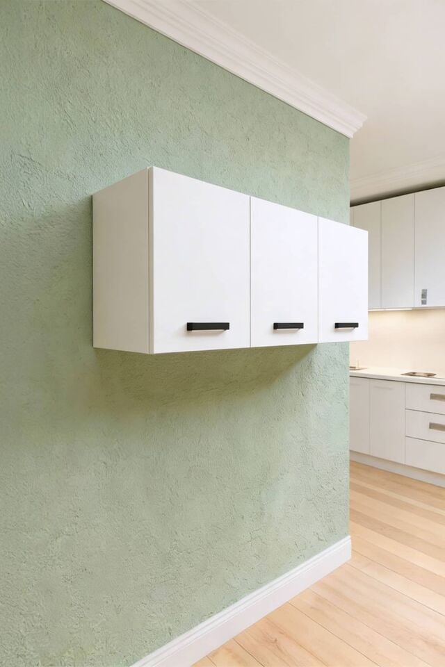 Gubimo127-3 Kapaklı Gardırop Üst Modül,Çok Amaçlı Dolap/Beyaz